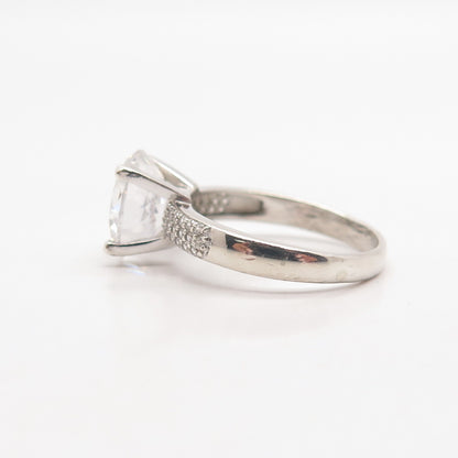 925 Sterling Silver DBJ Round-Cut C Z Ring Size 7.25