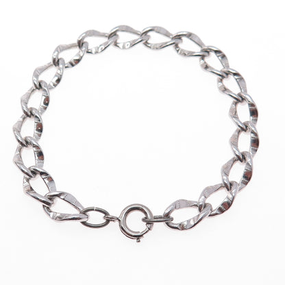 BEAU 925 Sterling Silver Vintage Curb Link Bracelet 7"