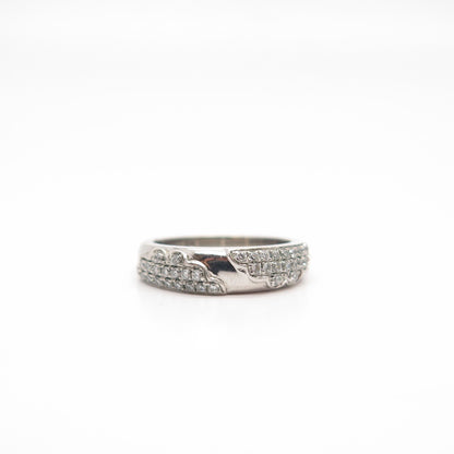 925 Sterling Silver Pave C Z Ring Size 7