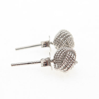 925 Sterling Silver Twisted Knot Stud Earrings