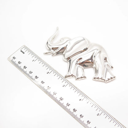 925 Sterling Silver Vintage Mexico Elephant For Good Luck Pin Brooch