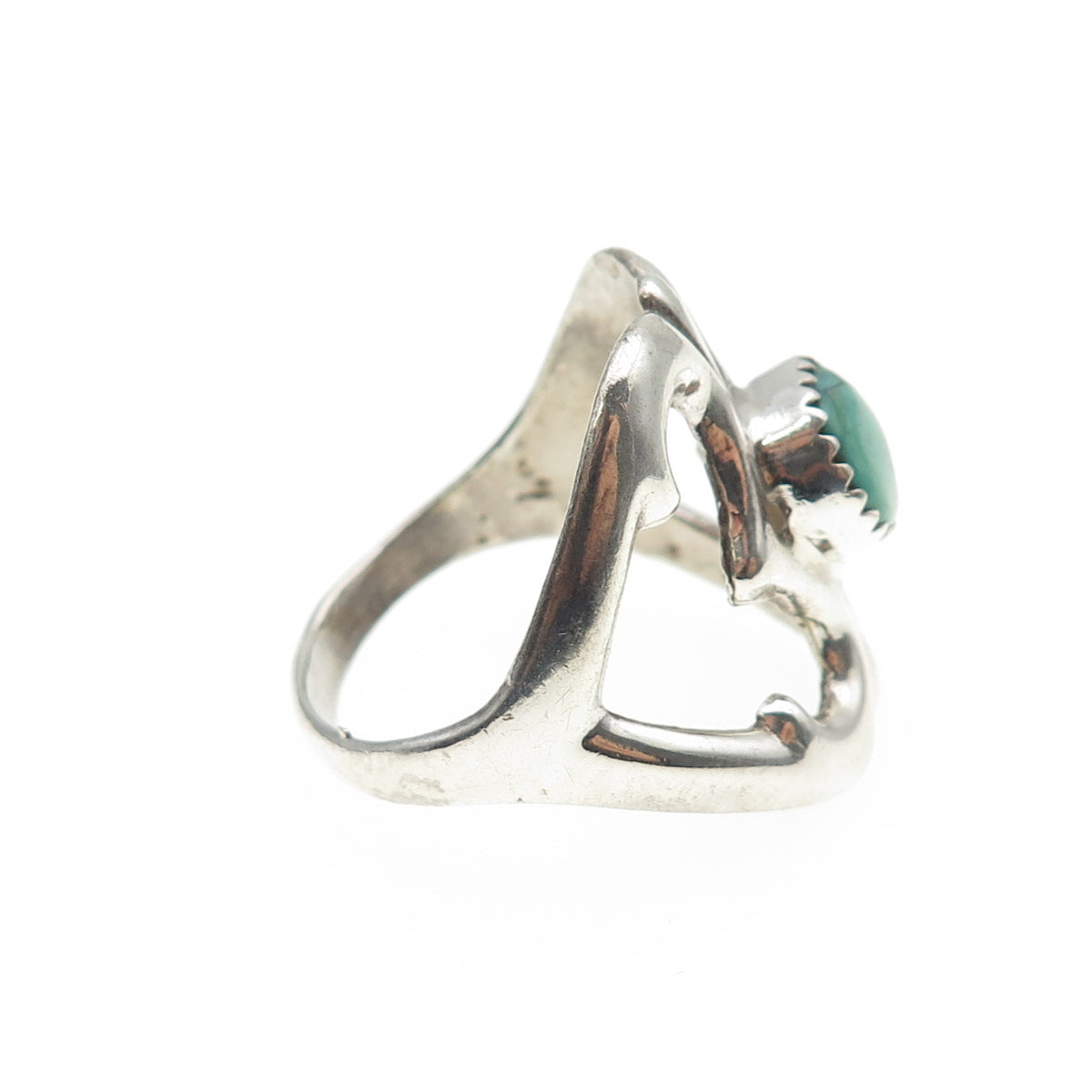 Old Pawn 925 Sterling Silver Vintage Southwestern Turquoise Ring Size 10.25