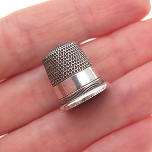 Waite Thresher 925 Sterling Silver Antique Art Deco Sewing Thimble Size 7