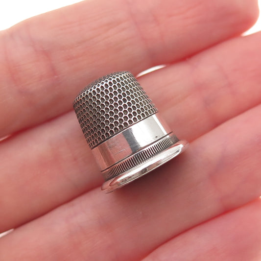 Waite Thresher 925 Sterling Silver Antique Art Deco Sewing Thimble Size 7