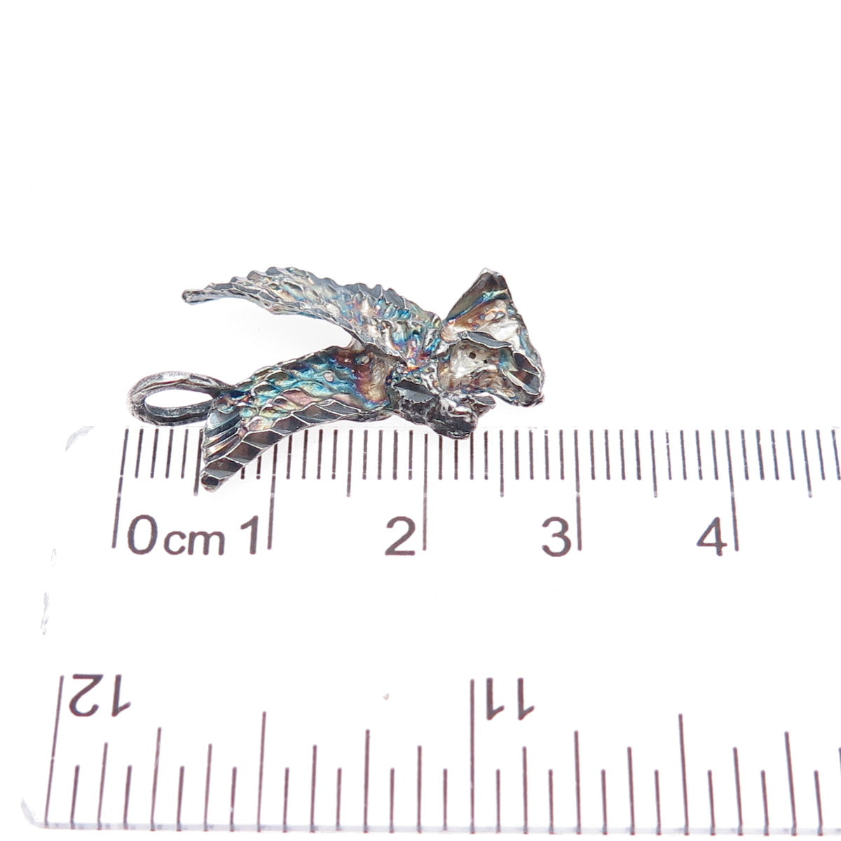 925 Sterling Silver Vintage Eagle Bird Oxidized Charm Pendant