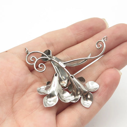 925 Sterling Silver Vintage Carl-Art Floral Central Part Necklace