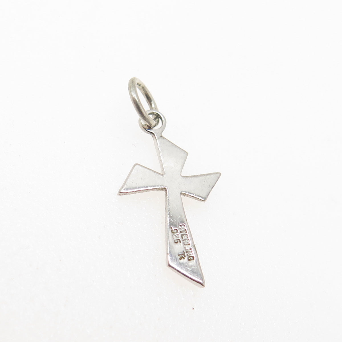 TRU-KAY 925 Sterling Silver Vintage Modernist Cross Minimalist Pendant