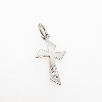 TRU-KAY 925 Sterling Silver Vintage Modernist Cross Minimalist Pendant