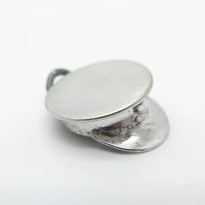 925 Sterling Silver Vintage Cap 3D Charm Pendant