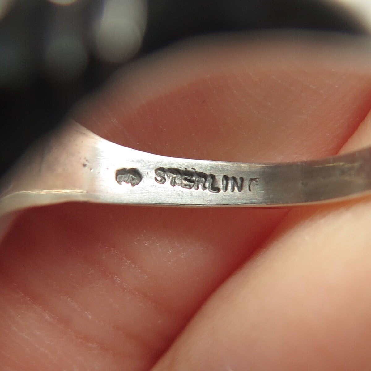 925 Sterling Silver Vintage Textured Modernist Ring Size 9.25