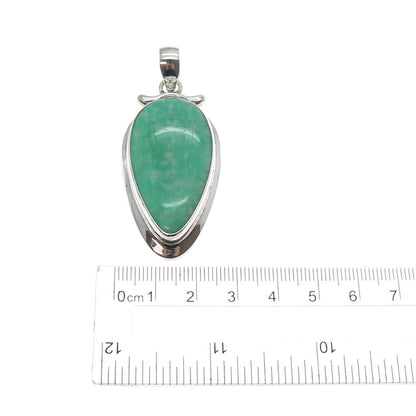 925 Sterling Silver Vintage Real Amazonite Modernist Pendant