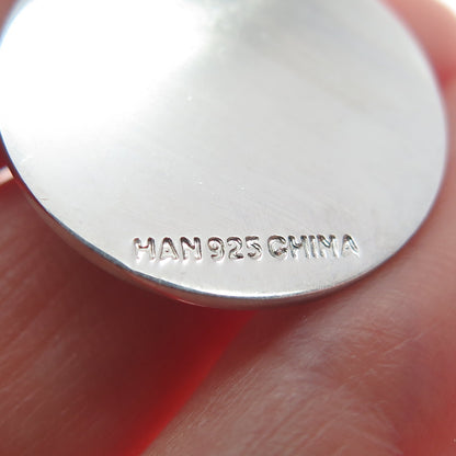 HAN 925 Sterling Silver Real Diamond Live Love And Laugh Heart Tag Pendant