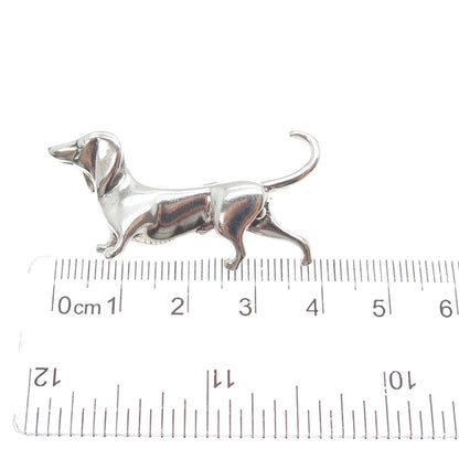JEZLAINE 925 Sterling Silver Vintage Dachshund Dog Pin Brooch