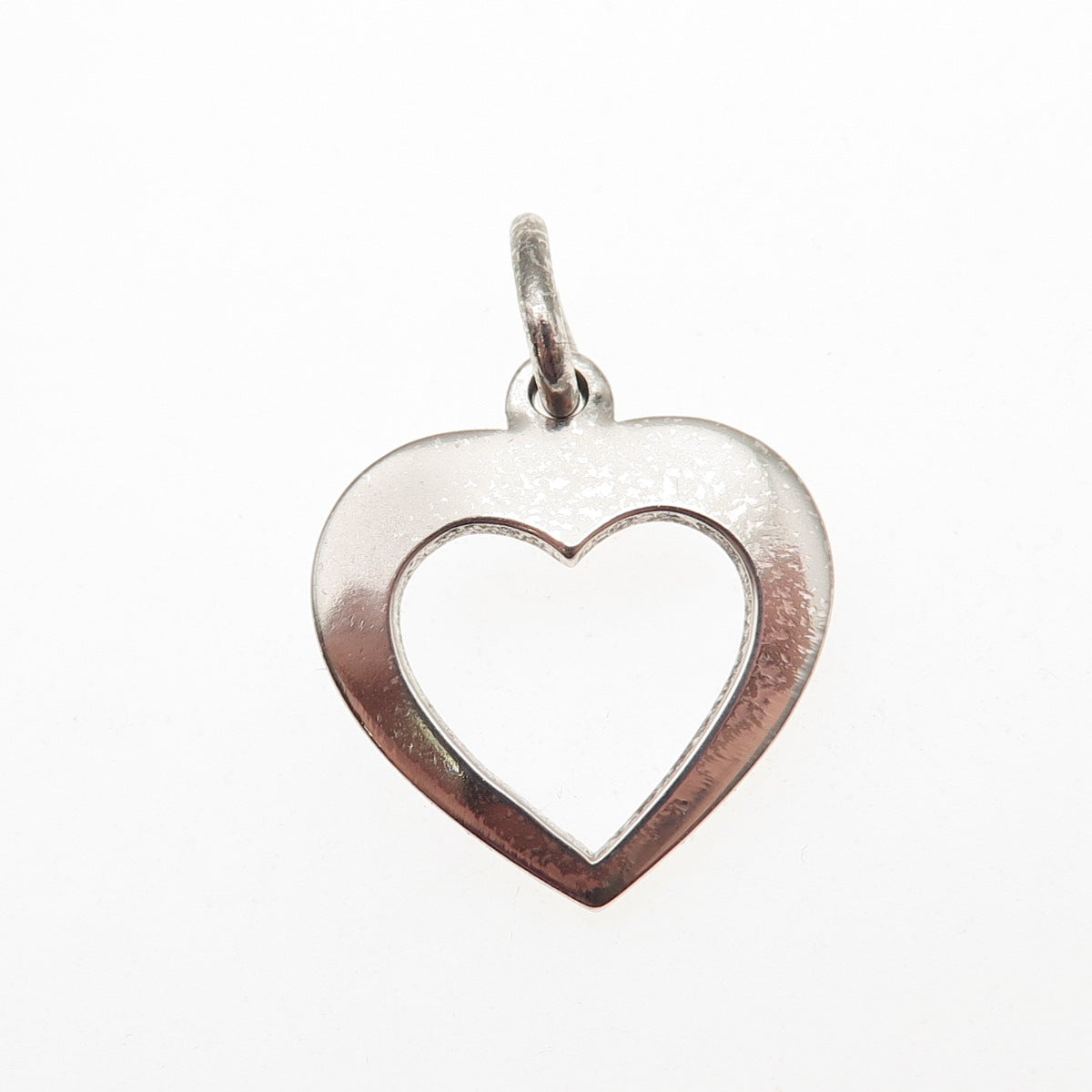 925 Sterling Silver Vintage Italy Open Heart Mini Charm Pendant