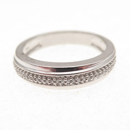 925 Sterling Silver Round-Cut C Z Half Eternity Ring Size 6.75