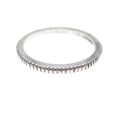 925 Sterling Silver Vintage Ribbed Oxidized Band Ring Size 5.25