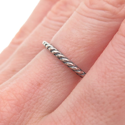 Shube 925 Sterling Silver Vintage Ribbed Stackable Band Ring Size 6.75