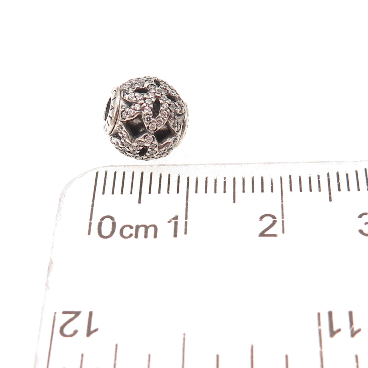 Pandora 925 Sterling Silver C Z Essence Appreciation Slide Bead Charm