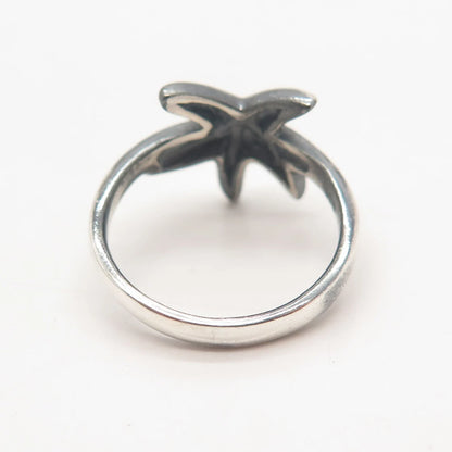 925 Sterling Silver Vintage Starfish Ring Size 8