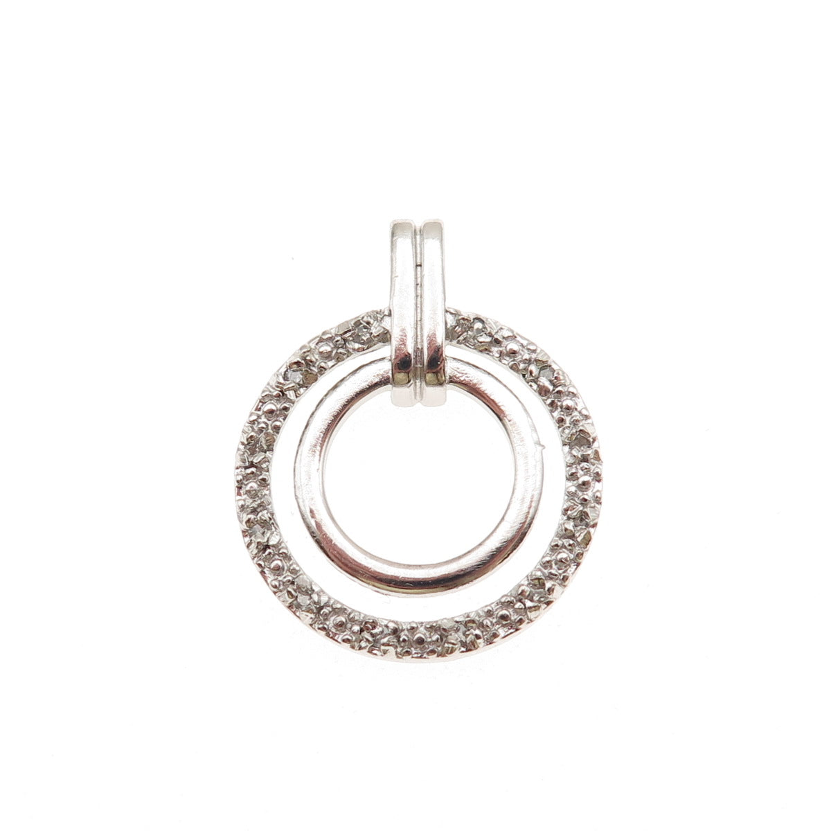 Charles Winston 925 Sterling Silver Real Diamond Circle of Life Charm Pendant
