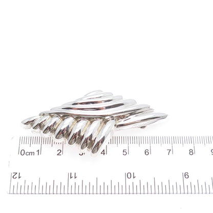 KRYPELL 925 Sterling Silver Vintage Modernist Oxidized Pin Brooch