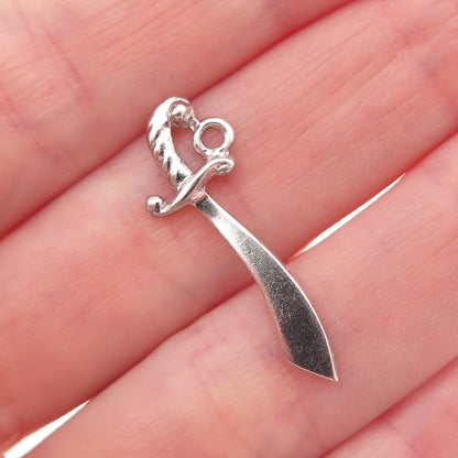 925 Sterling Silver Vintage Sword Charm Pendant
