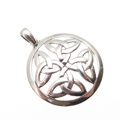 SOLVAR 925 Sterling Silver Vintage Ireland Celtic Trinity Cross Charm Pendant