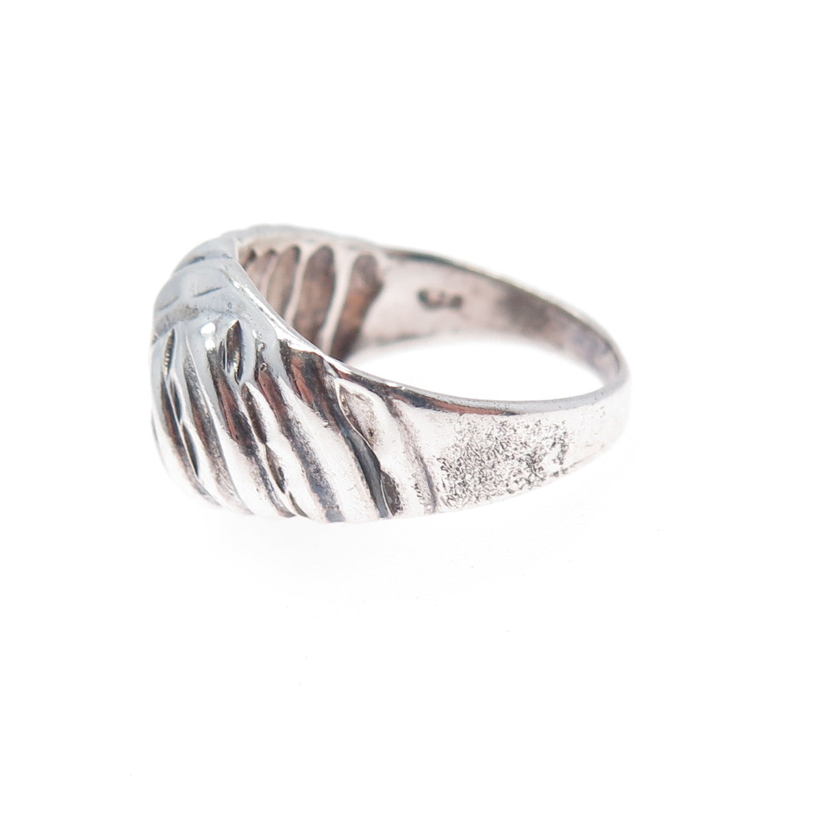 925 Sterling Silver Vintage Modernist Yin Yang Ring Size 6.25