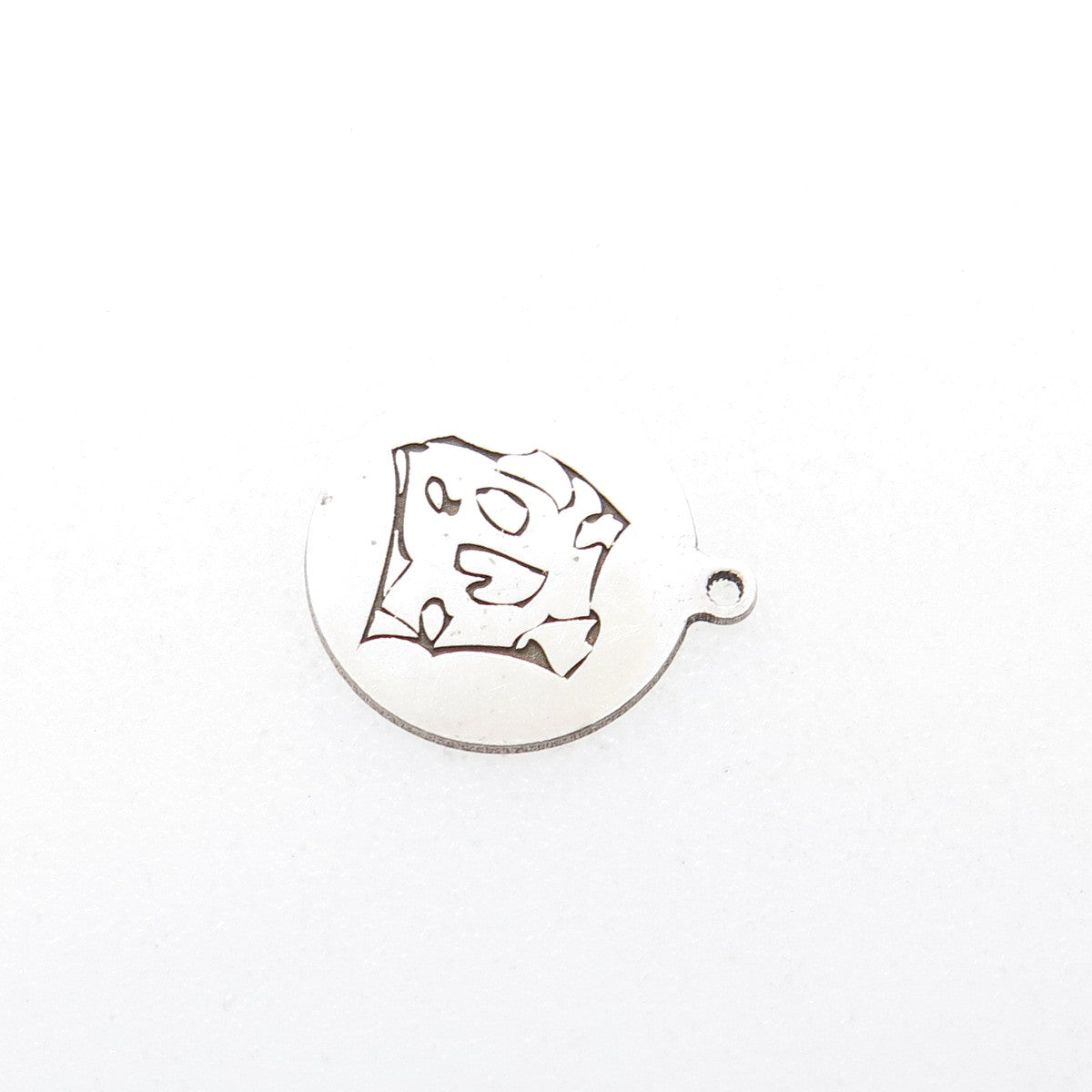 TWO IN TOWN 925 Sterling Silver Engraved Dog Round Tag Minimalist Charm Pendant