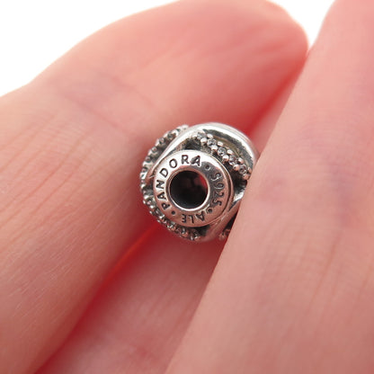 Pandora 925 Sterling Silver C Z Essence Caring Slide Bead Charm
