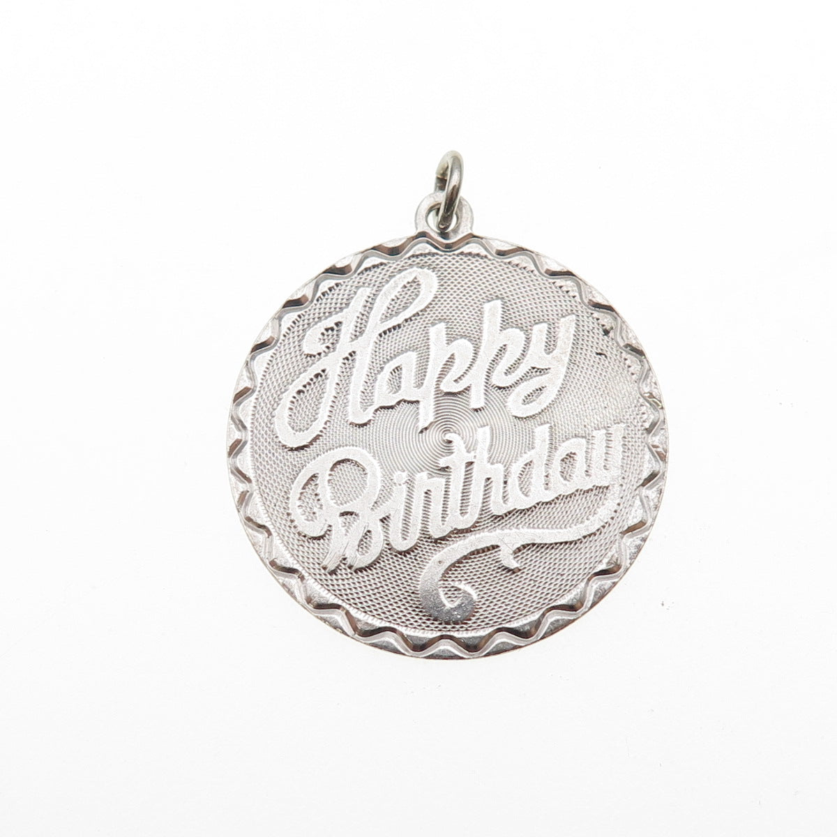 925 Sterling Silver Vintage Happy Birthday Charm Pendant