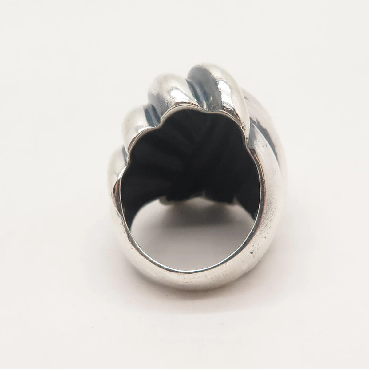 925 Sterling Silver Vintage Ribbed Domed Ring Size 6.25