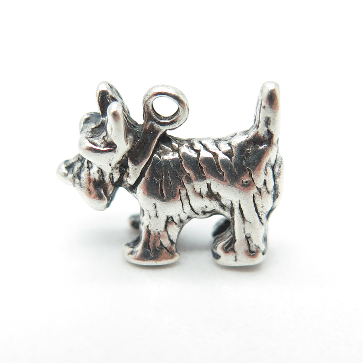 925 Sterling Silver Vintage Scottish Terrier Dog Minimalist Charm Pendant