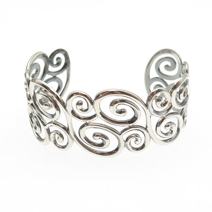 ROSS SIMONS Sterling Silver Vintage Modernist Swirl Adjustable Bracelet 6.75"