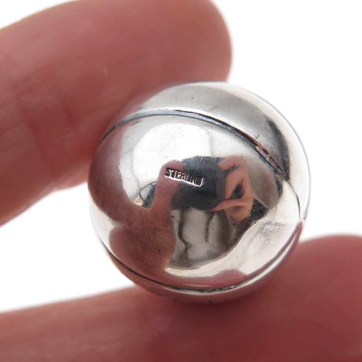 925 Sterling Silver Antique Art Deco 1926 Basketball Ball 3D Charm Pendant