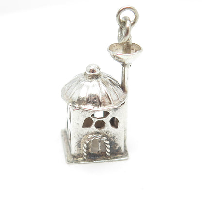 800 Silver Antique Art Deco Mosque Minimalist Charm Pendant