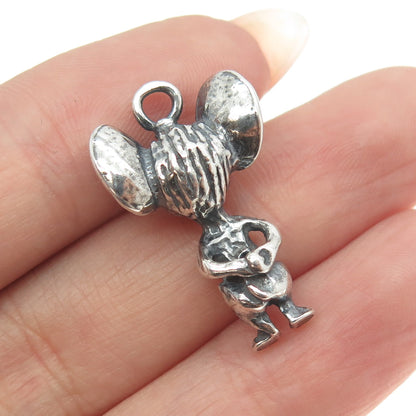 925 Sterling Silver Vintage Jerry Mouse 3D Pendant