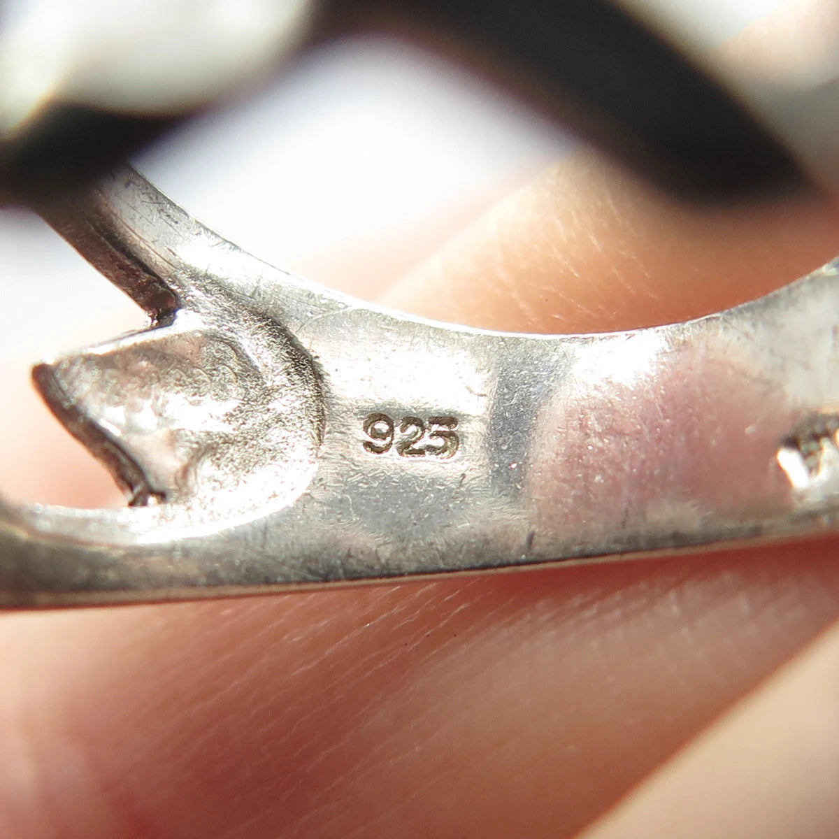 925 Sterling Silver Vintage Han Cuban Chain Ring Size 6.75