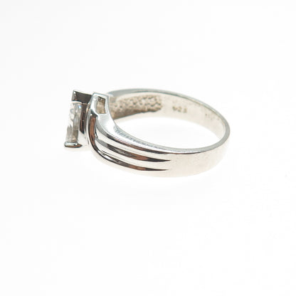 JED Joseph Demarco 925 Sterling Silver Vintage Pear-Cut C Z Ring Size 7
