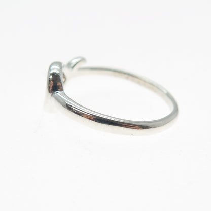 925 Sterling Silver Vintage Modernist Flame Ring Size 6.25