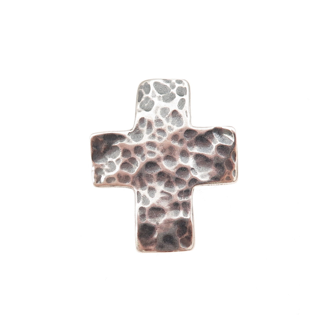 Silpada 925 Sterling Silver Vintage Cross Hammered Oxidized Slide Charm Pendant