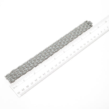 DASAN INC 925 Sterling Silver Vintage Italy Modernist Woven Link Bracelet 8"