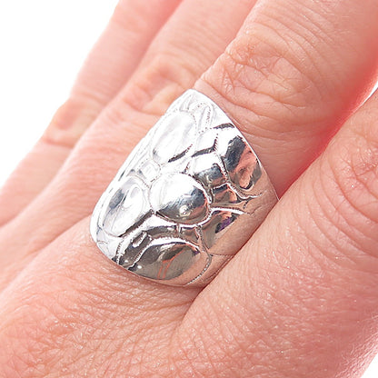 ELLE 925 Sterling Silver Real Round-Cut Ruby Flower Ring Size 8.25