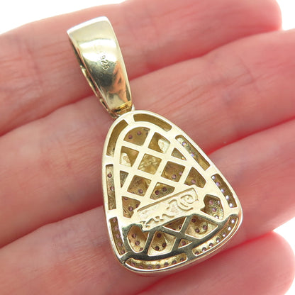 DADWANI 925 Sterling Silver Gold Plated C Z Egyptian Pharaoh Sparkle Pendant