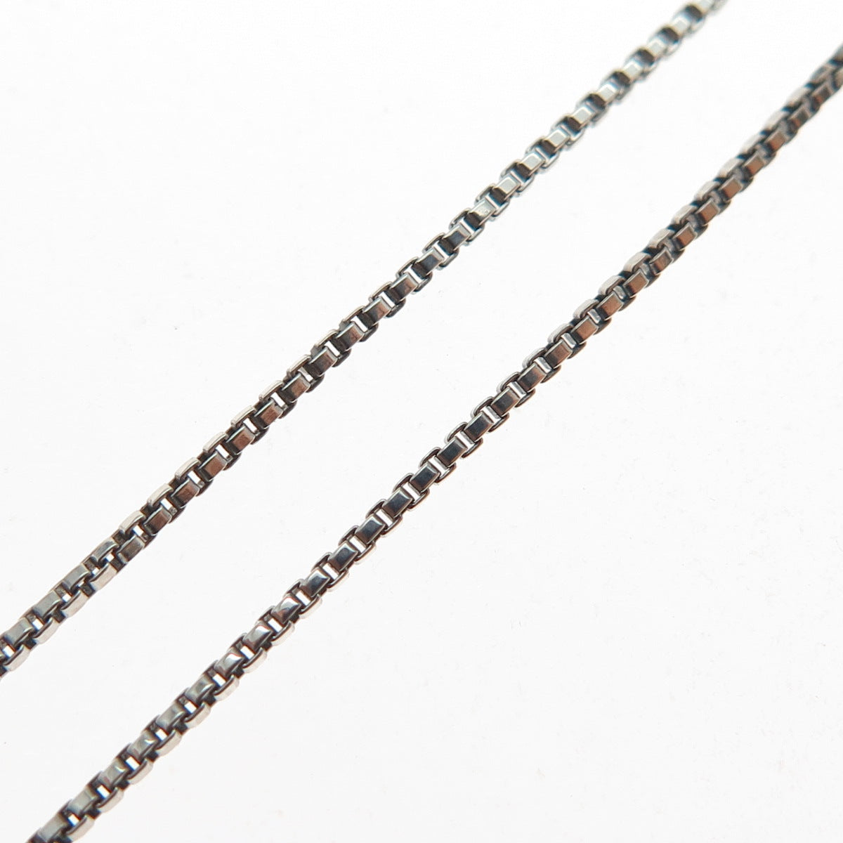 925 Sterling Silver Italy Box Chain Necklace 18"