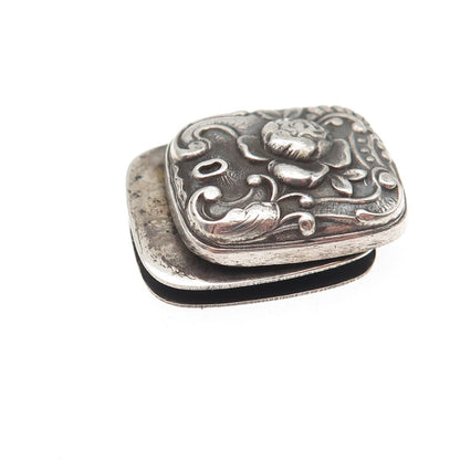 Gorham 925 Sterling Silver Antique Art Deco Floral Oxidized Clip Button #209