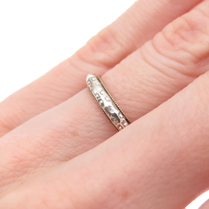 Vargas 925 Sterling Silver 10K Gold Filled Antique Art Deco Band Ring Size 6