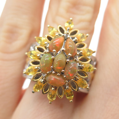 MICHAEL VALITUTTI Gems En Vogue 925 Sterling Opal Yellow Sapphire Ring Size 5.25