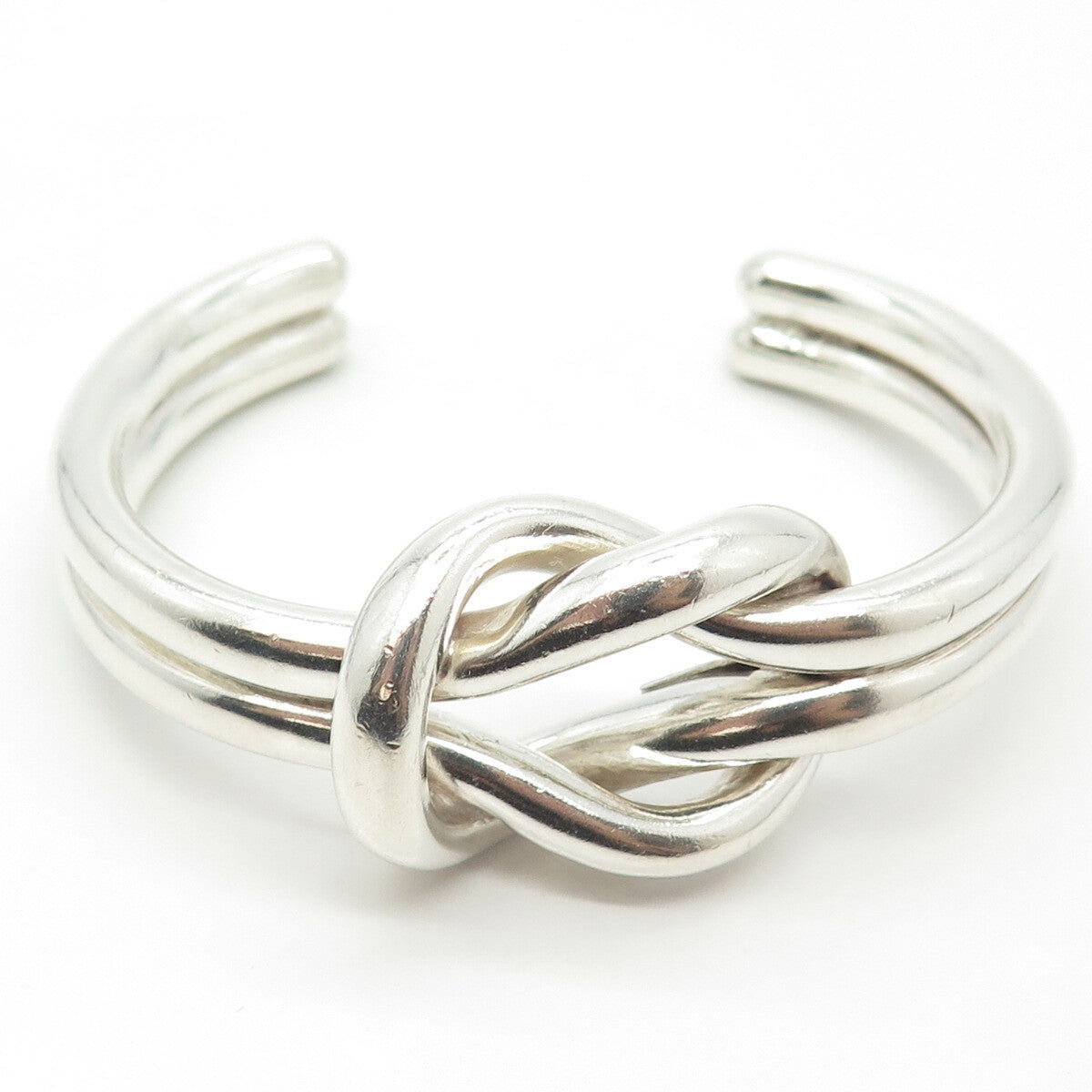 925 Sterling Silver Vintage Mexico Mariner Knot Adjustable Cuff Bracelet 6.25"