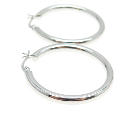 925 Sterling Silver Tube Hoop Earrings